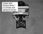 VES cleaning with abrasive brush